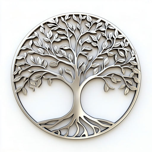 Realistic 3D tree of life on flat white background, isolated clipart