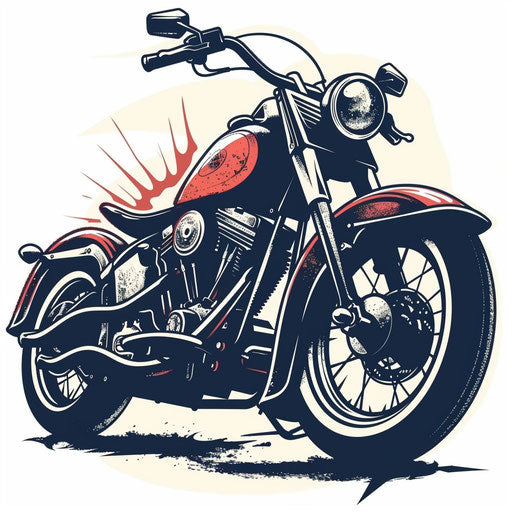 Traditional American style vintage motorcycle tattoo design