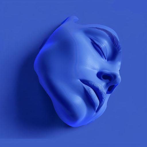 Realistic sleep clipart on flat royal blue background