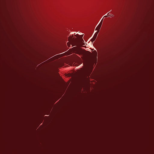 Realistic dance clipart on rich burgundy background