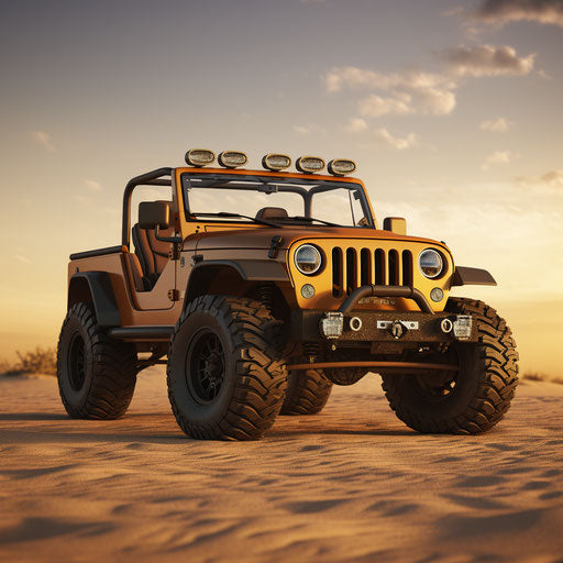 Front view of a classic jeep wrangler