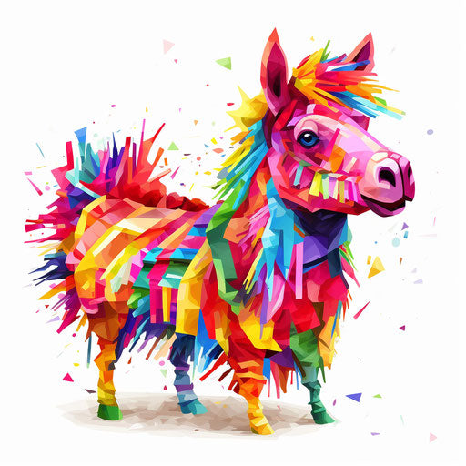 Pinata in Oil painting style on white background