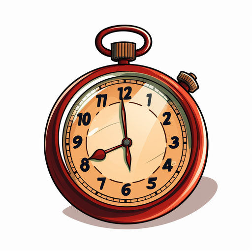 Stopwatch illustration in the style of Chiaroscuro Art, on white background