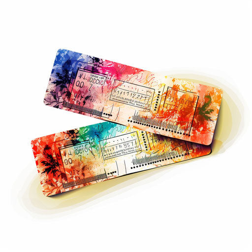 Ticket clipart in the style of Impressionistic Art