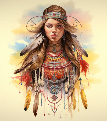 Feather tattoo designs in colorful moebius style