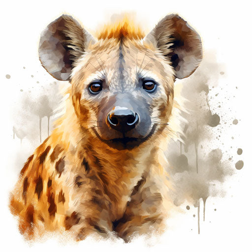 Hyena clipart in the style of Impressionistic Art, on white background