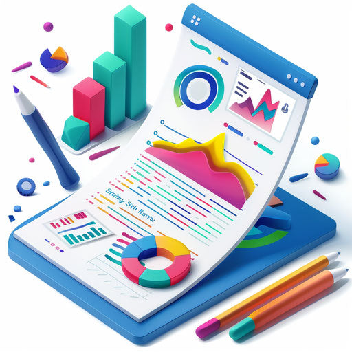 Photo realistic report clipart on flat white background