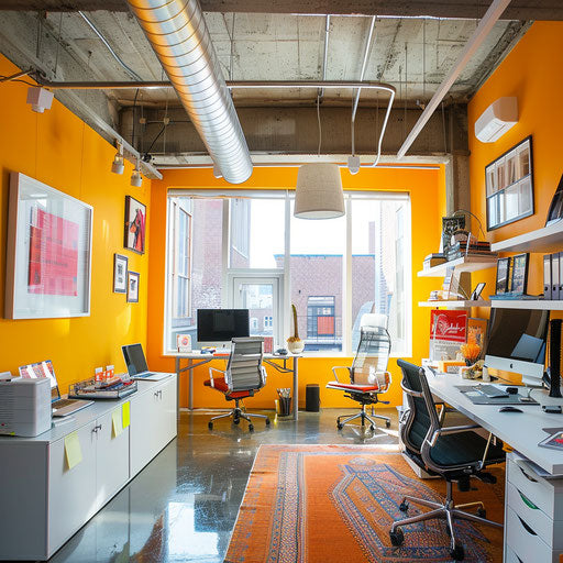Vibrant workspace of a contemporary marketing agency