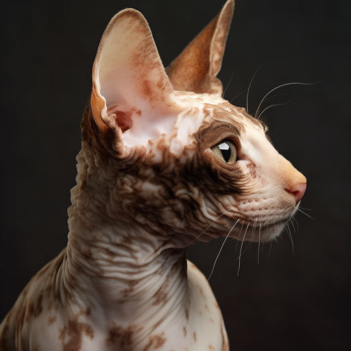 Cornish rex cat profile view