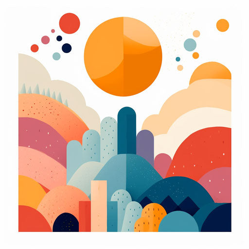 Minimalist style colors clipart, on a white background