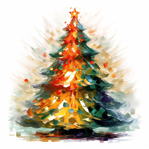 Christmas tree in Impressionistic Art style
