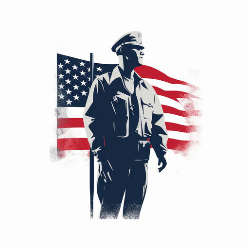 Veterans Day clipart in Minimalist style, on white background