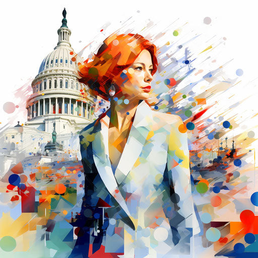 Impressionistic art of politics on white background