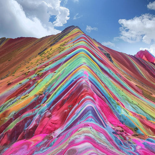 Hyper-realistic rainbow mountain, Peru, 8k