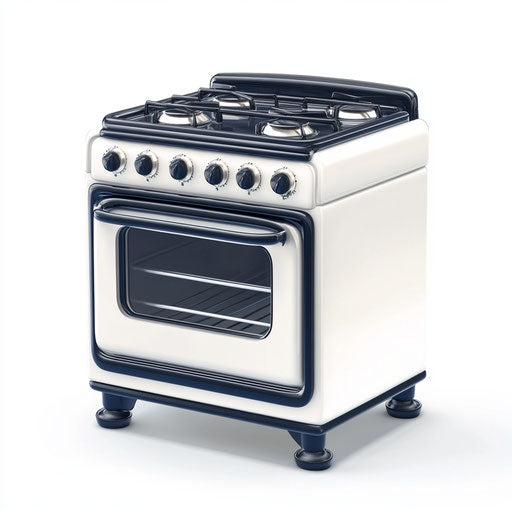 3D stove on white background in realistic style, isolated clipart