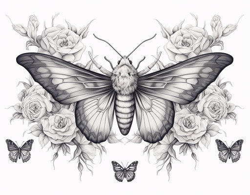 Moth Tattoo Flash Collection