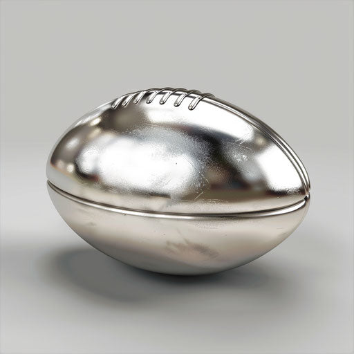 Flat, metallic silver background supporting realistic rugby clipart