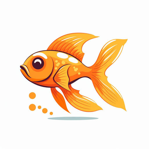 Minimalist goldfish clipart on a white background