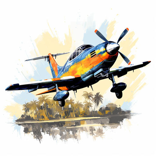 Jet illustration in the style of oil painting, on white background
