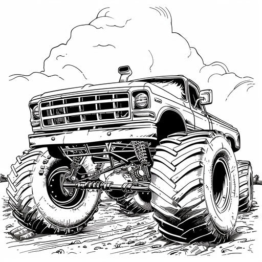 Heroic monster truck in dynamic poses