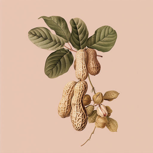 Realistic peanut clipart on dusky rose background