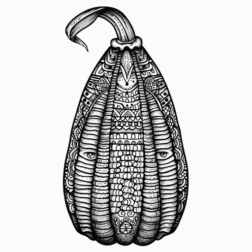 Candy corn with intricate patterns on each layer