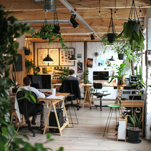Design office with cozy and creative startup environment