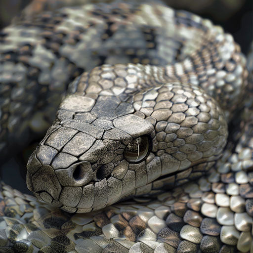 Python snake with intricate scale patterns