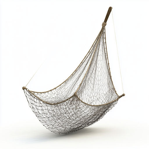 3D Fishing Net on realistic white background, isolated clipart