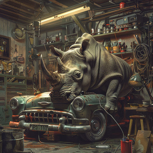 Rhino mechanic restores classic cars in garage