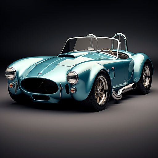 Seafoam blue ac shelby cobra car