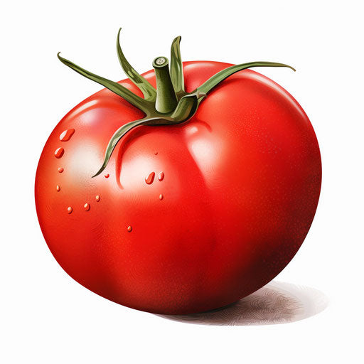 Tomato in Chiaroscuro Art style on white background