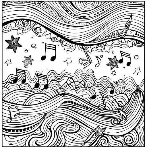 Musical notes dancing in the air