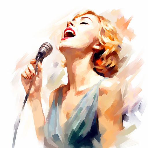 Singing illustration in the style of Impressionistic Art