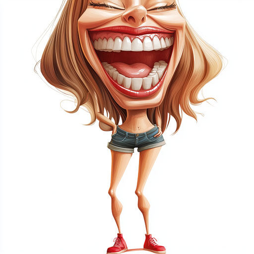 Humorous caricature of a love caricature with human features