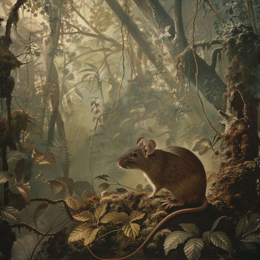 Brown rat in a tranquil forest scene
