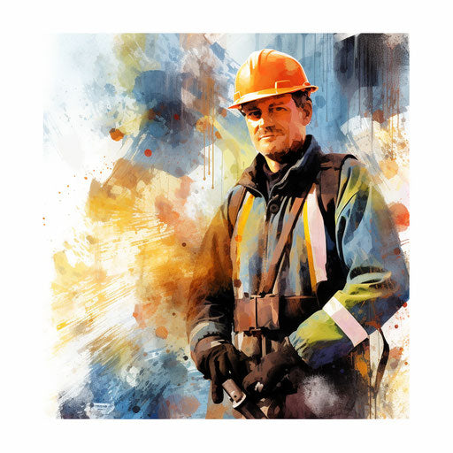 Safety illustration in the style of Impressionistic Art, on white background