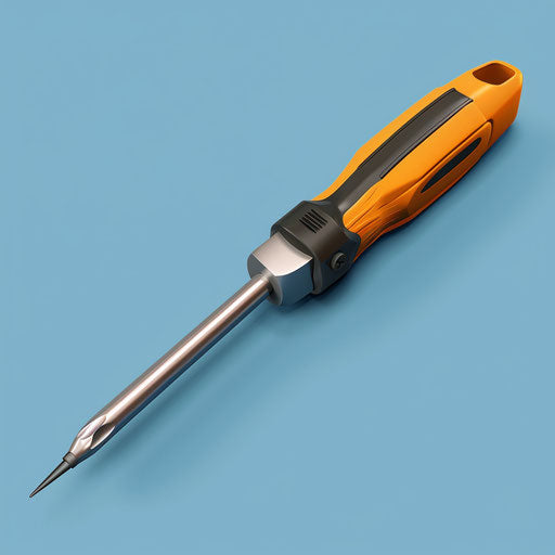 Screwdriver illustration with realistic blue flat background