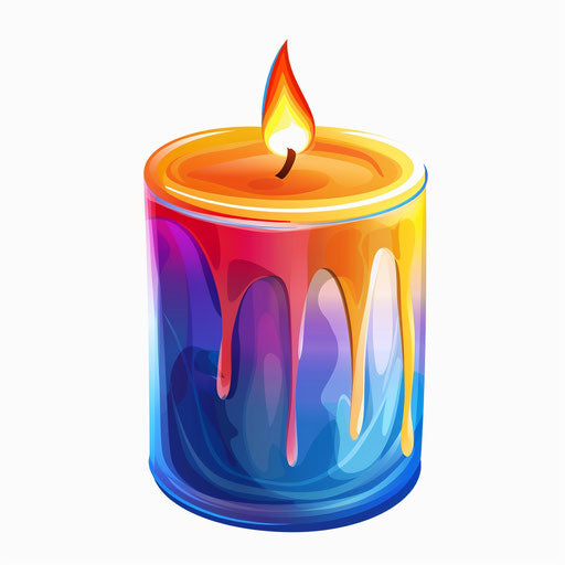 Realistic candle clipart with flat white background