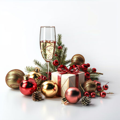 Christmas Eve clipart in a photo realistic style on a flat white background