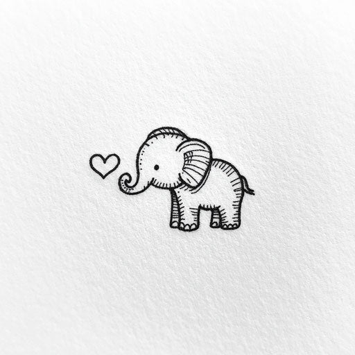 Small elephant tattoo sketch in beautiful clipart style