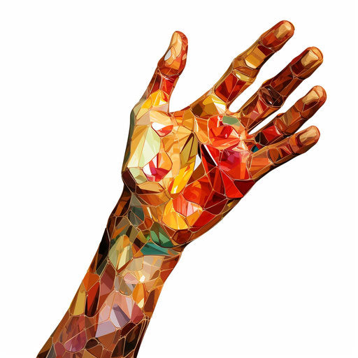 Human body parts clipart in oil painting style