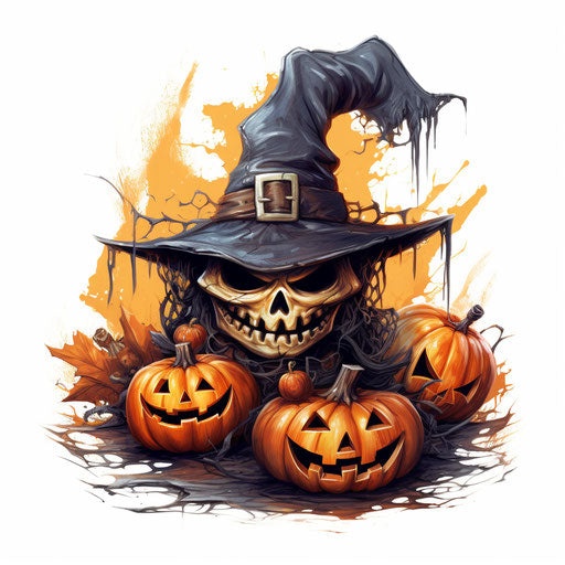 Halloween clip art in Oil painting style