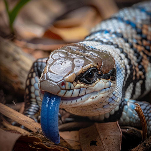 Swift blue skink in nature mimicking behavior