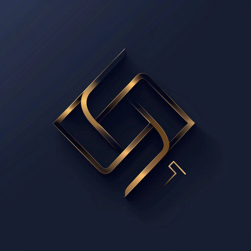 Luxury logo with sleek, futuristic design on dark blue background