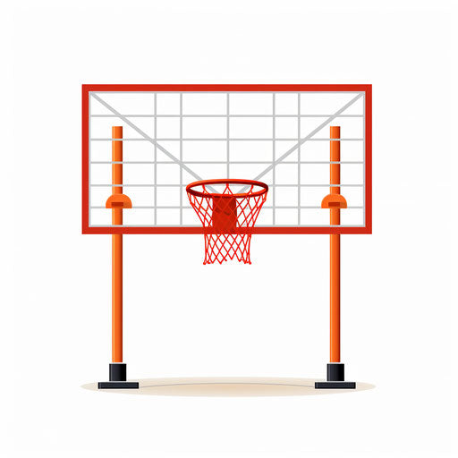 Basketball net clipart in Minimalist style, on white background