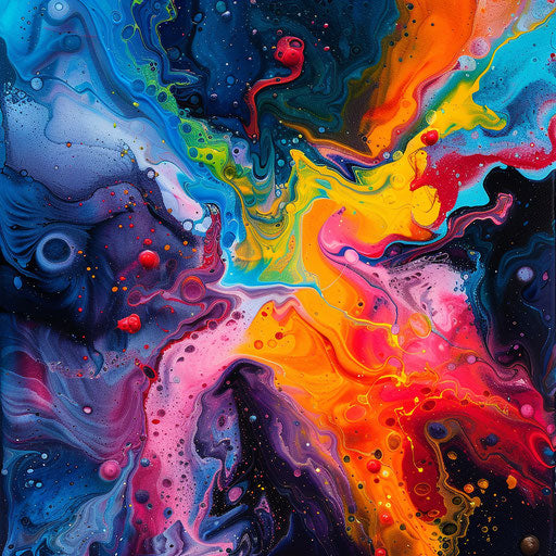 Abstract colorful splash on canvas, celebrating creativity