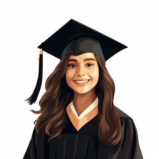 Minimalist graduation illustration on white background