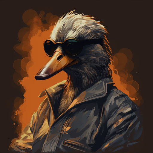 Duck smoking a cigarette with sunglasses