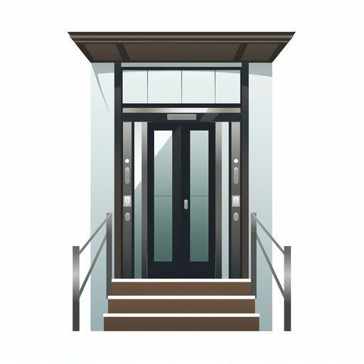 Minimalist elevator illustration on white background